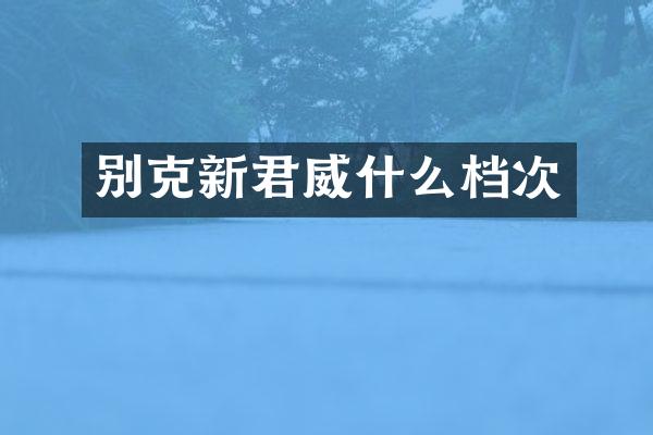 别克新君威什么档次
