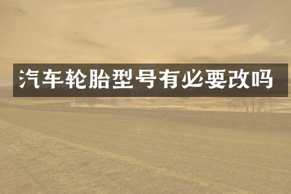 汽车轮胎型号有必要改吗