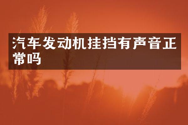 汽车发动机挂挡有声音正常吗