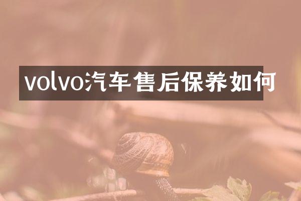 volvo汽车售后保养如何