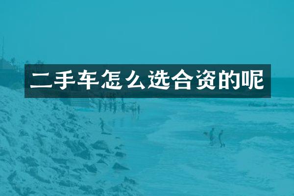 二手车怎么选合资的呢