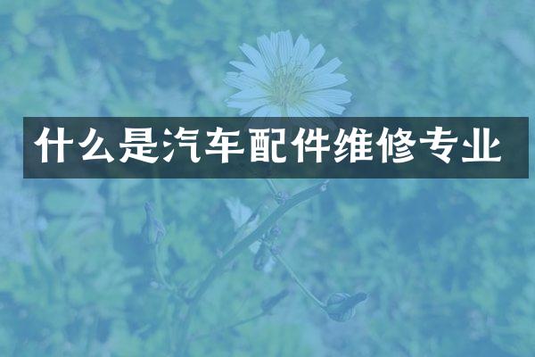 什么是汽车配件维修专业