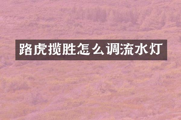 路虎揽胜怎么调流水灯