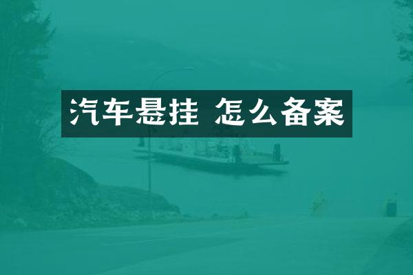 汽车悬挂 怎么备案