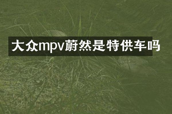 大众mpv蔚然是特供车吗