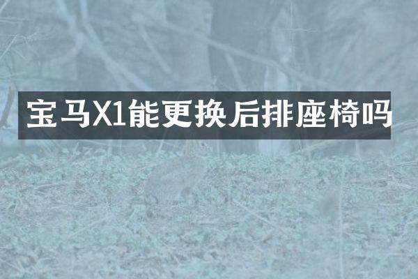 宝马X1能更换后排座椅吗
