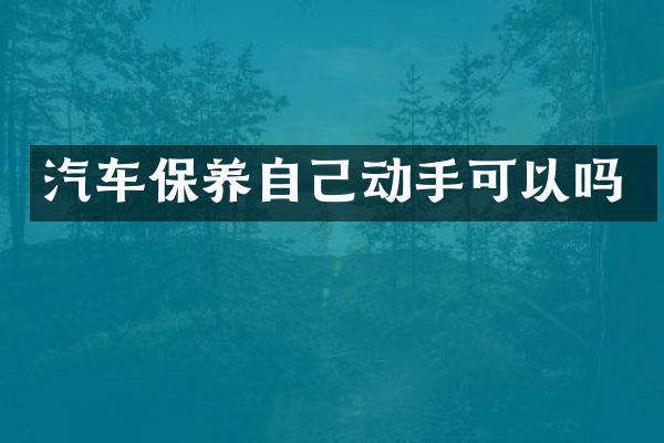 汽车保养自己动手可以吗