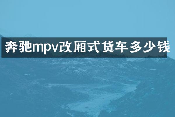 奔驰mpv改厢式货车多少钱