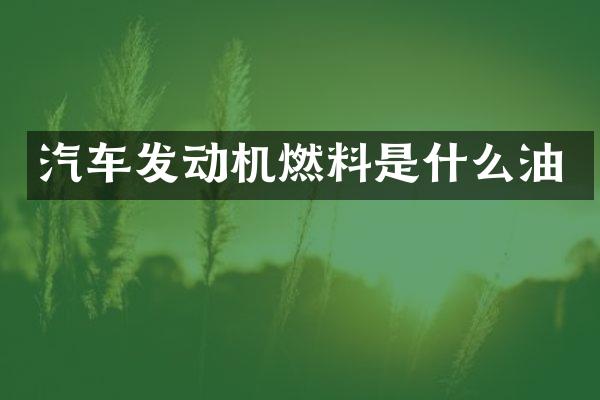 汽车发动机燃料是什么油