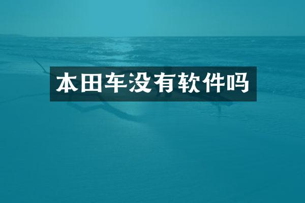 本田车没有软件吗