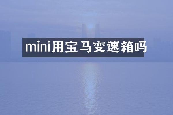mini用宝马变速箱吗