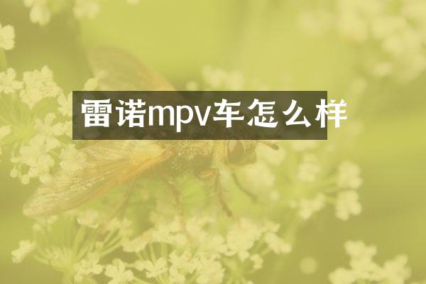 雷诺mpv车怎么样