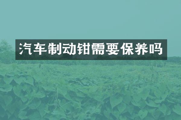 汽车制动钳需要保养吗