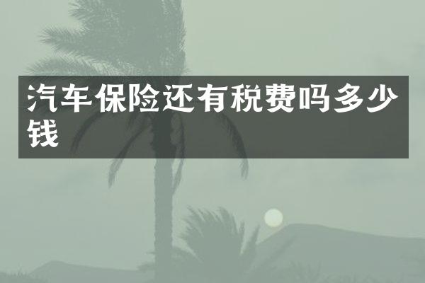 汽车保险还有税费吗多少钱