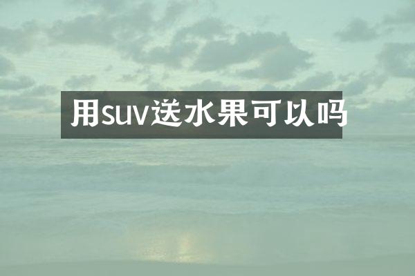 用suv送水果可以吗