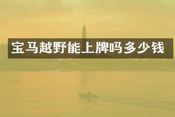 宝马越野能上牌吗多少钱