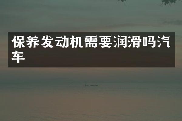 保养发动机需要润滑吗汽车