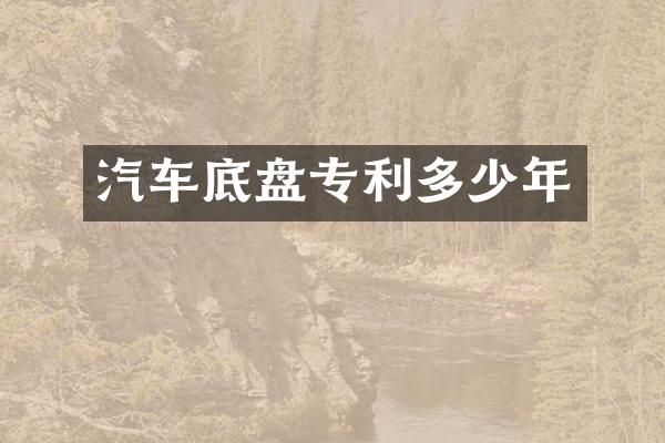 汽车底盘专利多少年