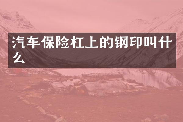 汽车保险杠上的钢印叫什么