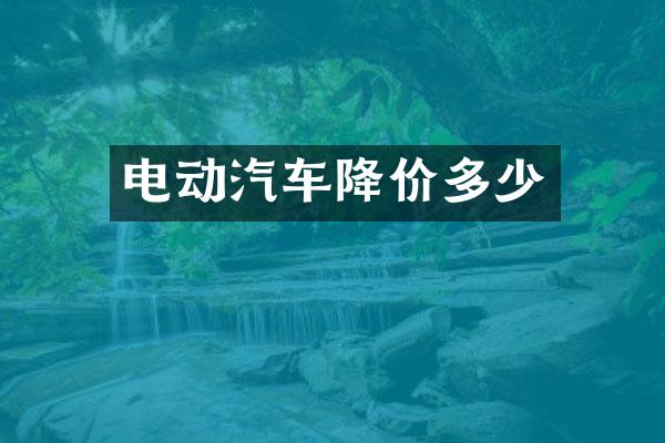 电动汽车降价多少