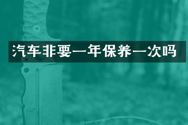 汽车非要一年保养一次吗