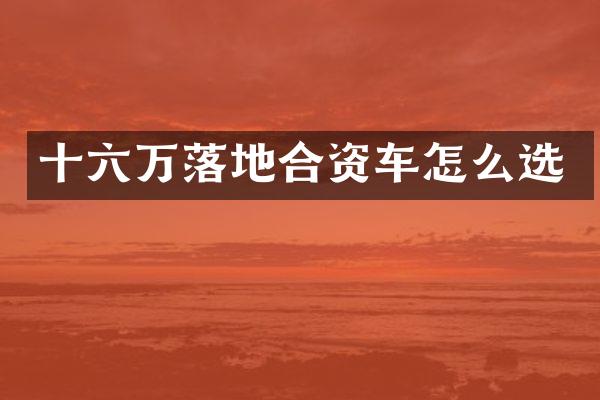 十六万落地合资车怎么选