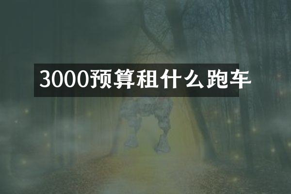 3000预算租什么跑车