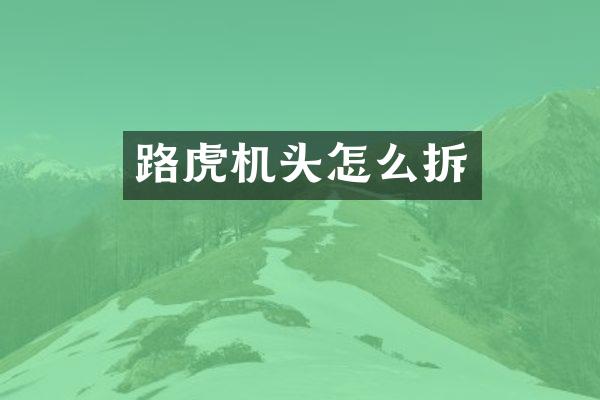 路虎机头怎么拆
