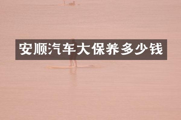 安顺汽车大保养多少钱