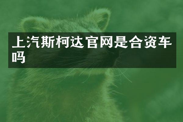 上汽斯柯达官网是合资车吗