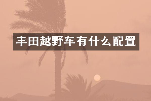 丰田越野车有什么配置