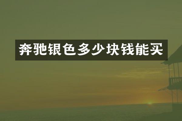 奔驰银色多少块钱能买
