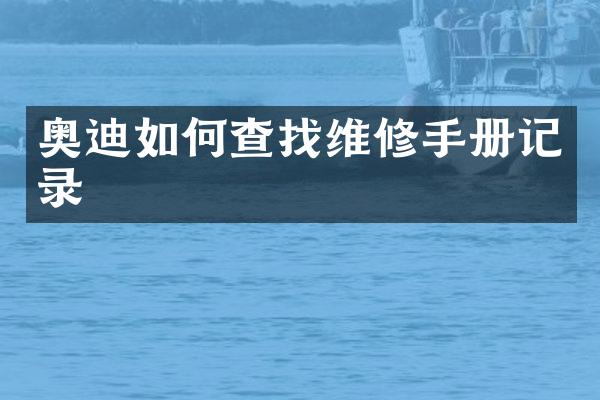 奥迪如何查找维修手册记录