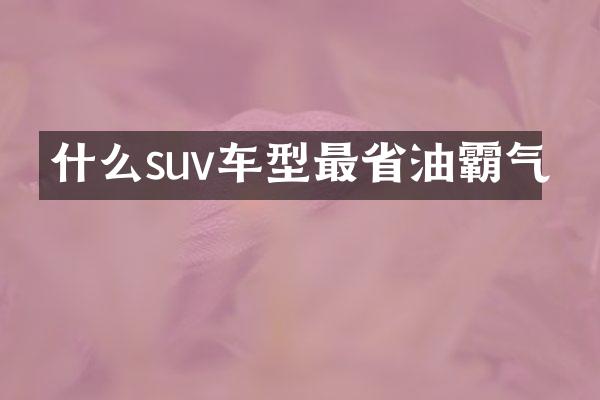 什么suv车型最省油霸气