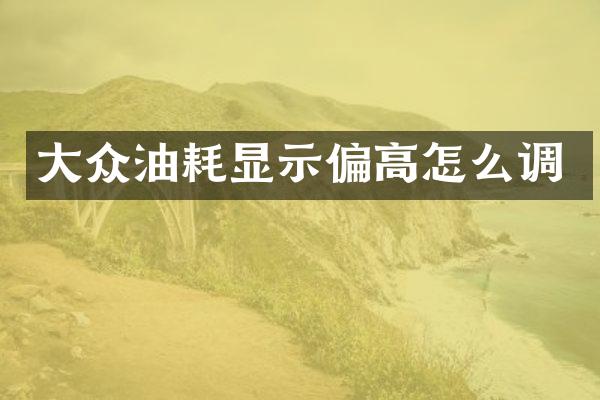 大众油耗显示偏高怎么调
