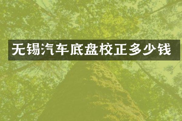 无锡汽车底盘校正多少钱