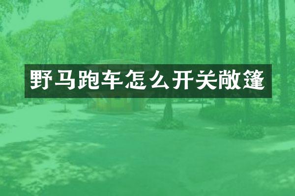 野马跑车怎么开关敞篷