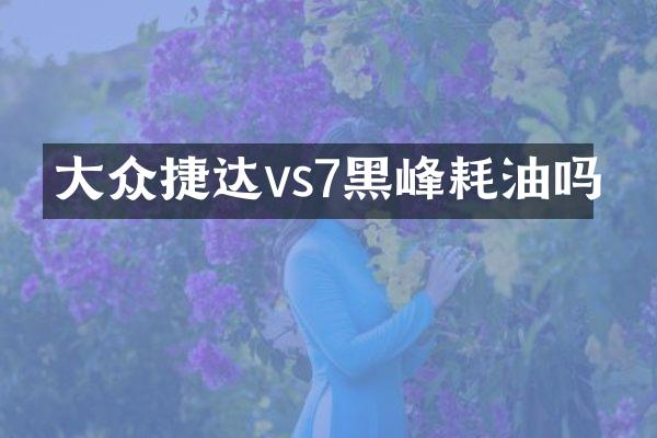 大众捷达vs7黑峰耗油吗