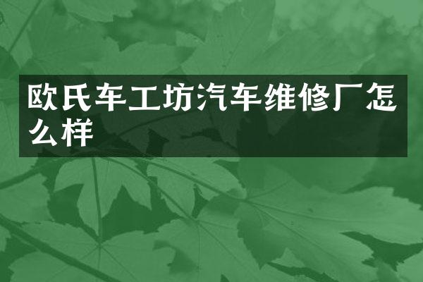 欧氏车工坊汽车维修厂怎么样