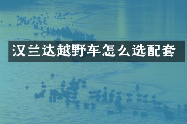 汉兰达越野车怎么选配套
