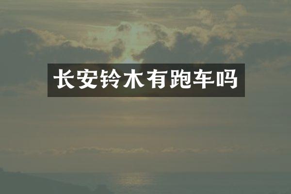 长安铃木有跑车吗
