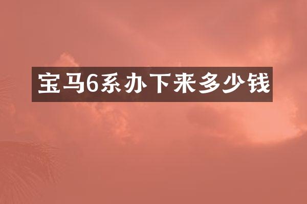 宝马6系办下来多少钱