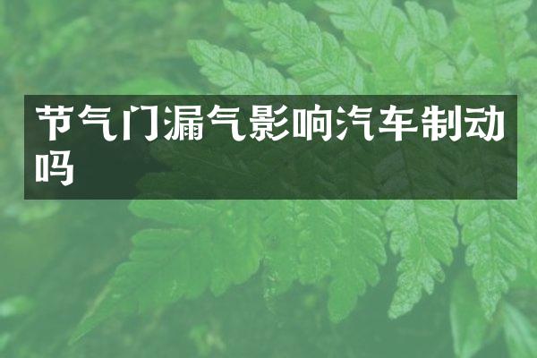 节气门漏气影响汽车制动吗
