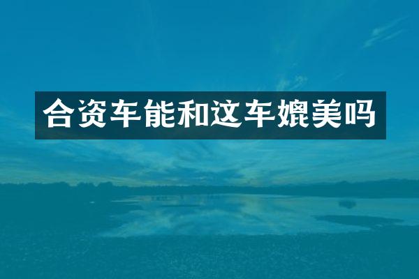 合资车能和这车媲美吗