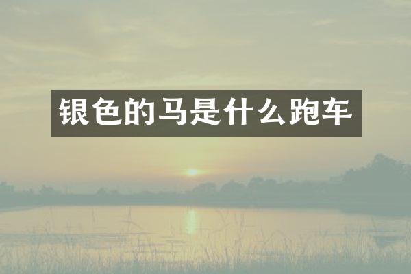 银色的马是什么跑车