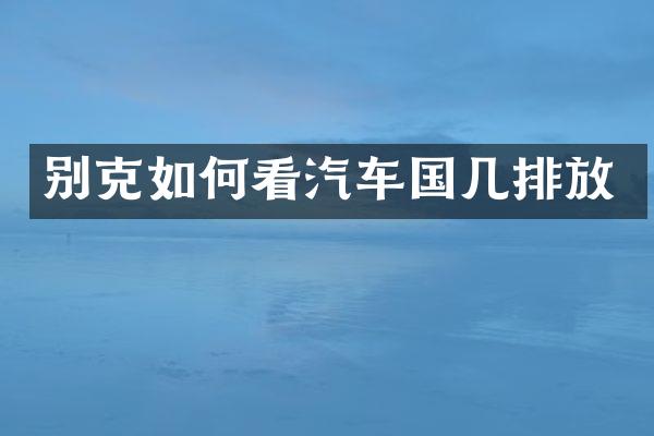 别克如何看汽车国几排放
