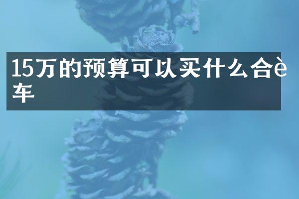 15万的预算可以合资车