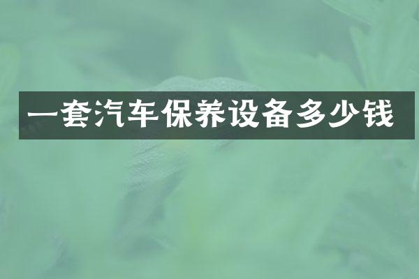 一套汽车保养设备多少钱