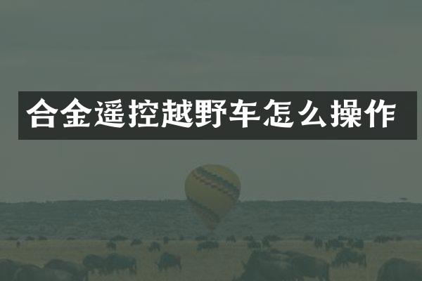 合金遥控越野车怎么操作