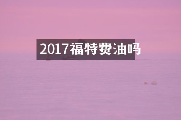 2017福特费油吗